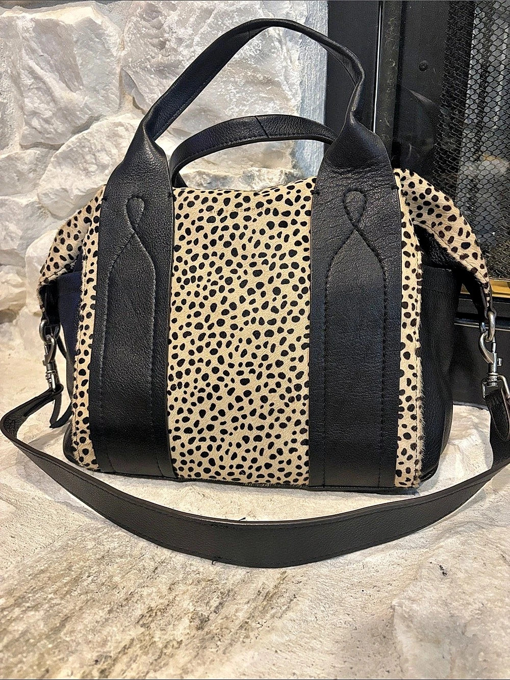 Aimee Kestenberg Leopard Print Leather Shoulder Bag